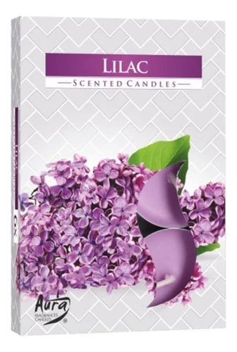Kit 6 Velas Rechaud Perfumada Lilás Suave Relaxante Harmonia