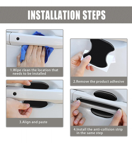Calcomanías Reflectantes Automóvil Protector Puerta Set 8 Un