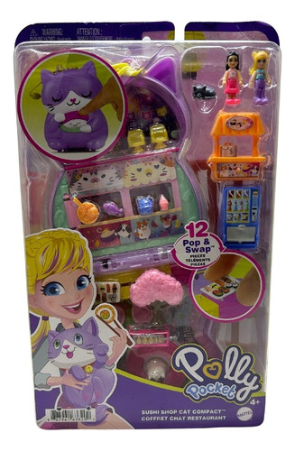 Polly Pocket Playset Gato Restaurante Sushi Original Mattel