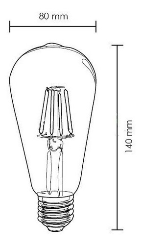 Ampolleta Led Vintage Retro 4w E27 Luz Cálida Filamento