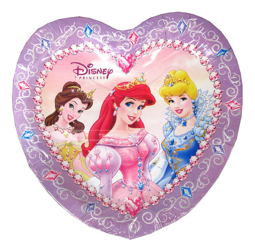 Pack 10 Platos Descartables Corazón Princesas Disney Cotillo