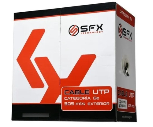 Bobina De Cable Utp Cat6e Exteriores Sfx Zn688u 305m