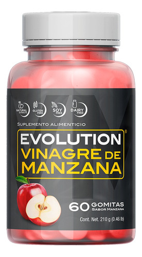 Evolution Gummies De Vinagre De Manzana-60 Gomitas (manzana) Sabor Manzana