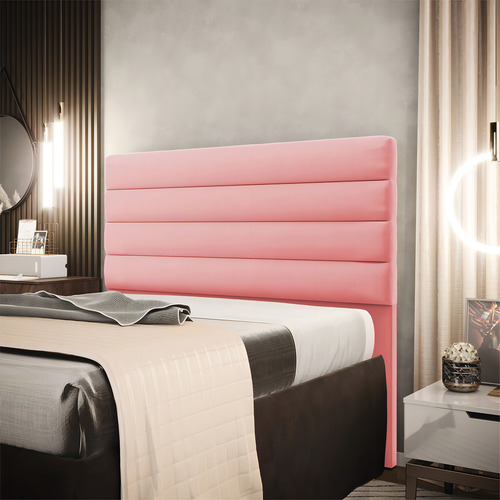 Cabeceira California Para Cama Box King 190 Cm Suede Rosê