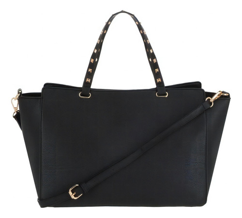 Bolso Negro 865-42 Acabado de los herrajes Níquel Diseño de la tela Lisa