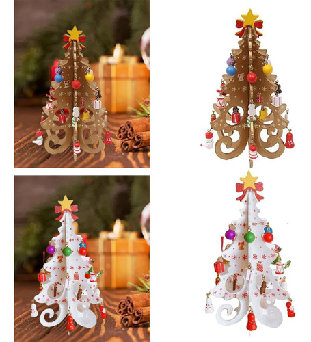 2x Gabinete De Escritorio De Árbol De Navidad Con Regalo De
