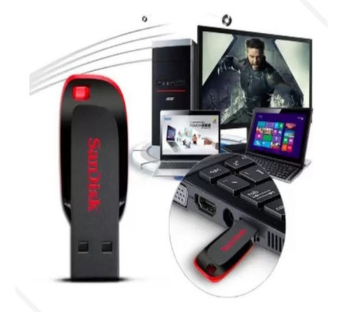 Pendrive 32gb Documentos Fotos Filmes 5 Un Cor Preto Preto