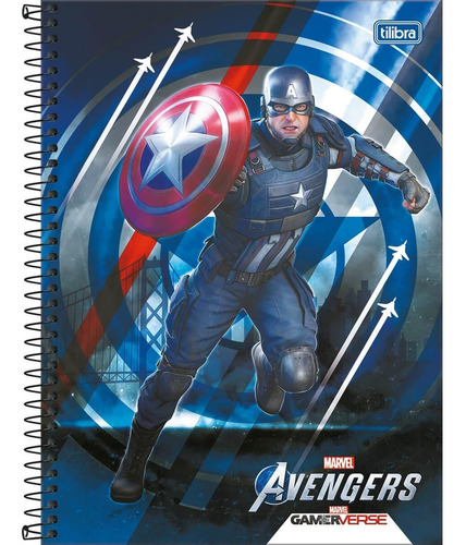 Caderno Espiral Avengers Capa Dura 1 Matéria 80 Folhas