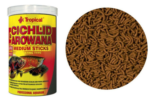 Ração Cichlid&arowana Medium Sticks Tropical 360g