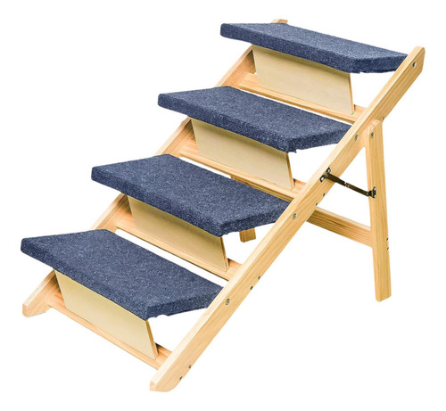 Escaleras De Madera Para Mascotas Plegables Con 4 Pasos