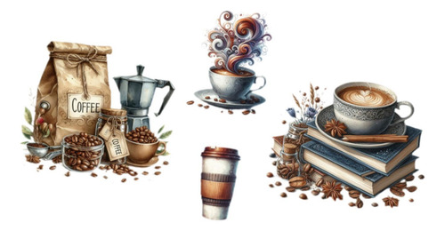 Pegatinas De Pared De Café, Carteles De Café, Pvc Elegante