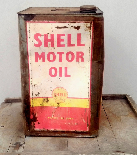 Antigua Lata De Shell Motor Oil En El Estado Que Se Observa