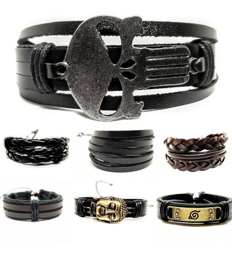 Pulseira Bracelete Couro Masculino  Ajustável Sob Medida 8