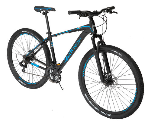 Bicicleta Mtb Overtech R29 Aluminio Full Shimano Fr Disco Pp Color Negro/Azul/Azul Tamaño del cuadro L