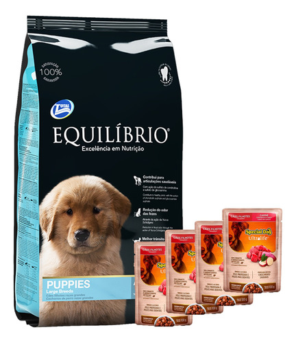 Equilibrio Cachorro Raza Grande 15 Kg + 4 Paté+ Envío Gratis