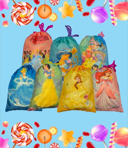 70 Costal Dulceros Princesas Cenicienta, Bella + Regalo*
