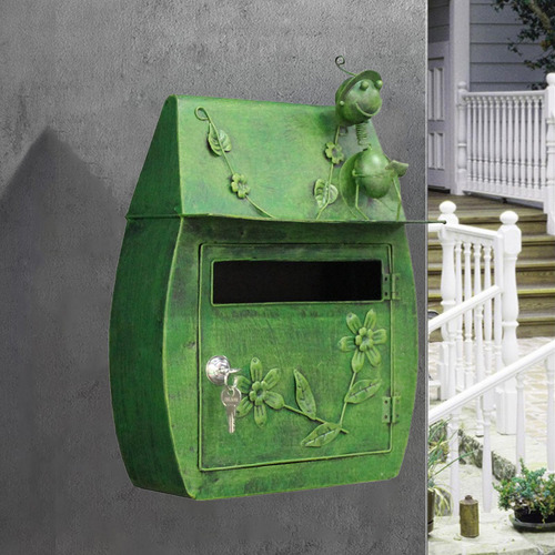Soporte De Pared Para Buzón De Correo Con Bloqueo - Verde