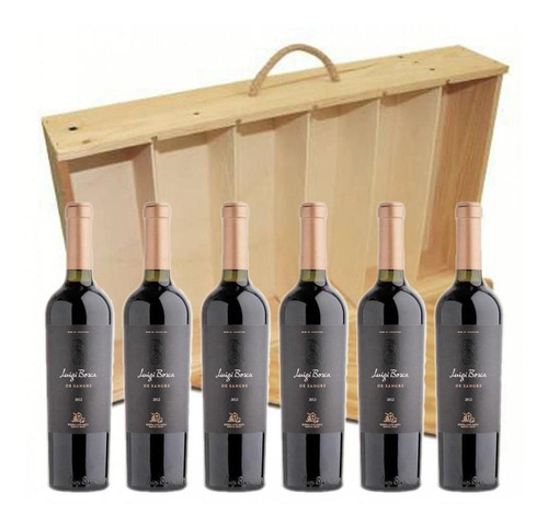 Estuche Madera Vino Luigi Bosca De Sangre Blend X 6