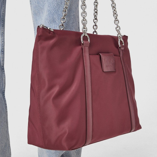 Tous Bolso Color Vino - Empire Soft Bordó Lisa Metal Bordó