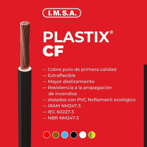 Imagen 2 de 6 de Cable Imsa 2,5 Mm Unipolar -celeste- Rollo X 100m*e631*