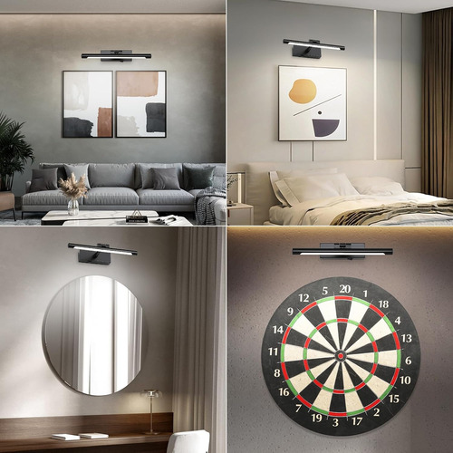 Opmre Moderno Led Cuadro De Luz Regulable 12,6 Negro...