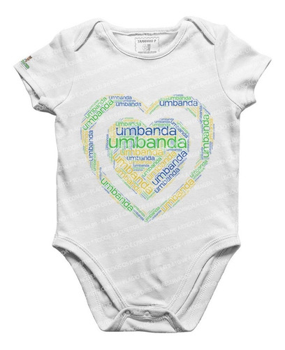 Body Infantil Coração Umbandista - Umbanda / Guias / Orixás