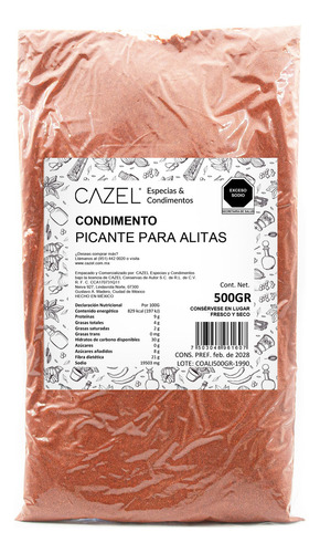 Sazonador Para Alitas Picantes Artesanal Oaxaca 500g