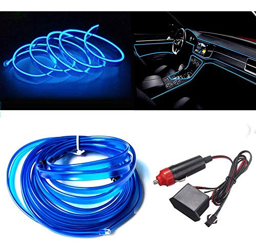 Maxlax El Wire Blue Interior Coche Led Strip Lights, 5m De N