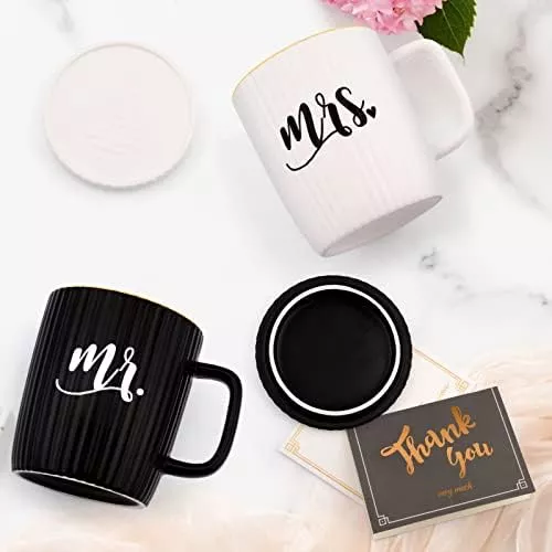 Juego de tazas Mr and Mrs – Regalos de boda para pareja, regalo de  compromiso para despedida de soltera | Regalo único de aniversario para  parejas