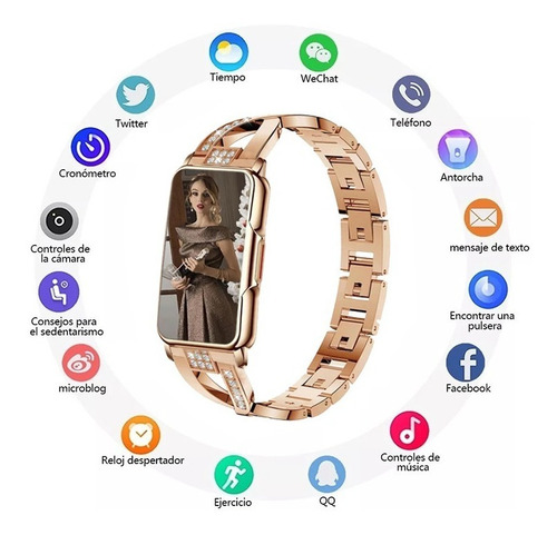 Imagen 2 de 8 de Reloj Inteligente Mujer H80 Deportivo Moda Smart Band 1,47