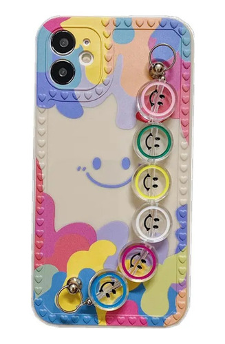 Funda/case Para iPhone X Xr Xs 11 12 13 Carita Con Colores 