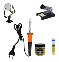 Comprar Kit Solda Suporte Lupa Ferro Solda 30w 127volts Conf. Image