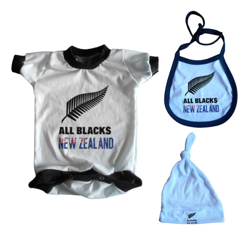 Set Bebe Body + Extras Rugby All Blacks Nueva Zelanda