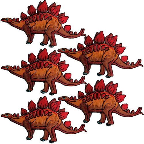 Bordado Parche Para Playera, Mxdoa-005, 5 Parches, Stegosaur