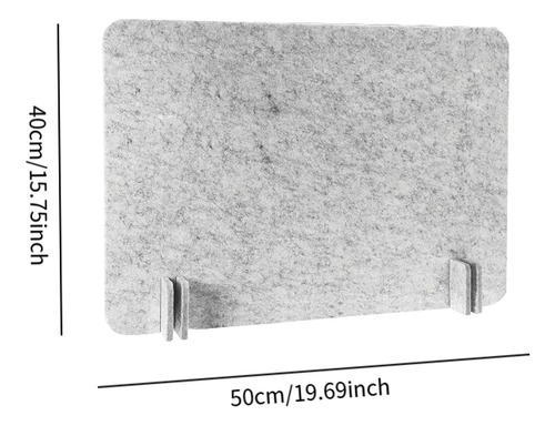 Divisória De Mesa Acústica À 40cmx50cm Cinza Prateado