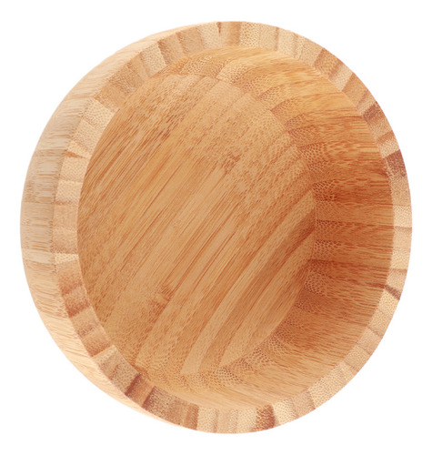 Saladeira De Bambu Para Servir Louça Redonda De Madeira Natu