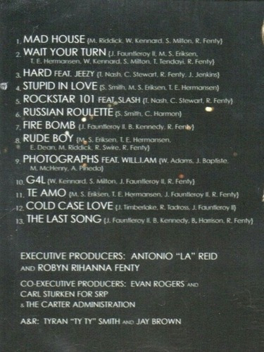 Versión del álbum Rihanna Rated R Limited Edition
