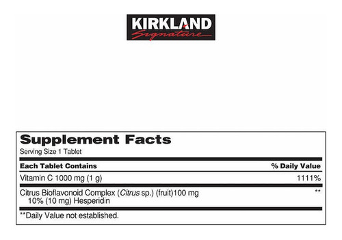 Vitamina C 1000 Mg Kirkland 500 Tabletas Refuerza Nuestro Sistema Inmunitario Contra Gripes Y Constipados Ayuda A Reducir Los Niveles De Cortisol Y La Presión Arterial Combate El Envejecimiento Neutro