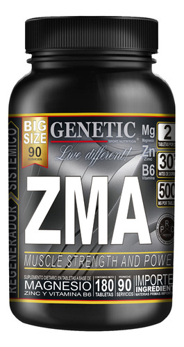 3 Meses Zinc Magnesio Vit B6 Zma Genetic Pro Hormonal Testo Sabor Sin Sabor