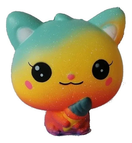 Squishy Kawaii Gato Gatito Tierno Verde, Juguete Anti Stress