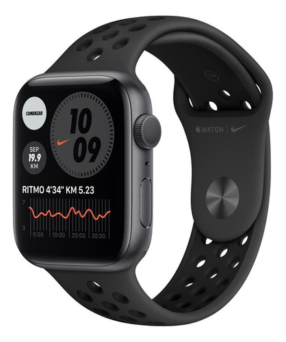 Apple Watch Nike (GPS) Series 6 44mm caja 44mm de  aluminio correa  carbono y negra A2292