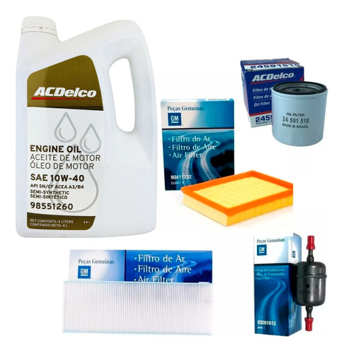 Kit Filtros Aceite + Aire + Nafta + A/a Chevrolet Agile