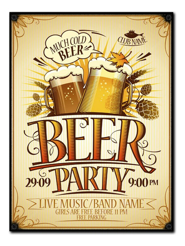 #1292 - Cuadro Decorativo Vintage - Cerveza Bar Poster Beer 