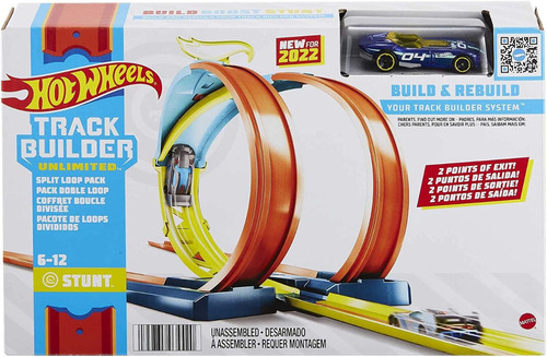 Pista Hot Wheels Track Builder Unlimited Split Loop Pack