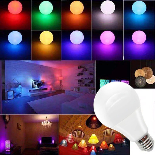 E27 3w Rgb Led Luz Bombilla Color Cambiar Lámpara Mando A Ir