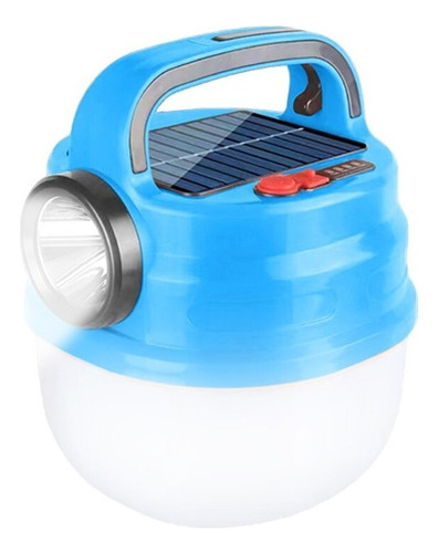 Lâmpada de lanterna solar de acampamento recarregável LED azul