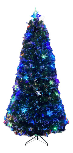 Árbol De Luz Led Y Fibra Optica 210cm