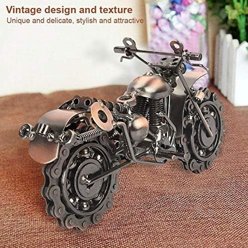 Motocicleta Modelo Vintage Bronce Motocicleta Adornos Cadena