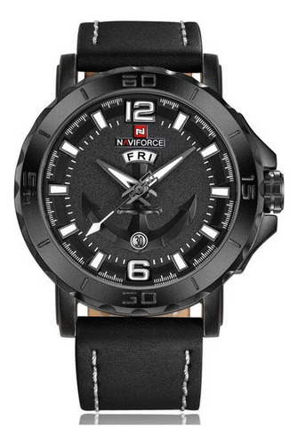 Reloj Naviforce Original Nf 9122 Cuero Ancla + Estuche