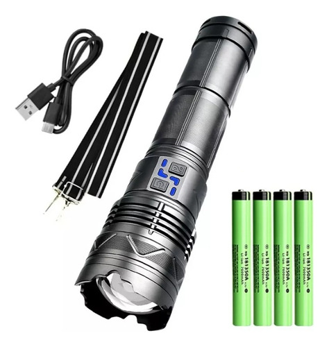 Lanterna Grande Super Led Gt60 100w 20000lm Funçao Powerbank Lanterna Preto Luz Branco
